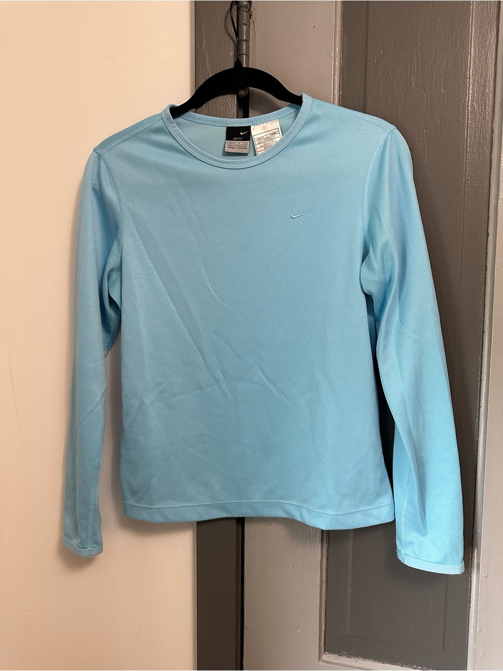 Nike Sky Blue Long Sleeve Performance Top Dri-Fit